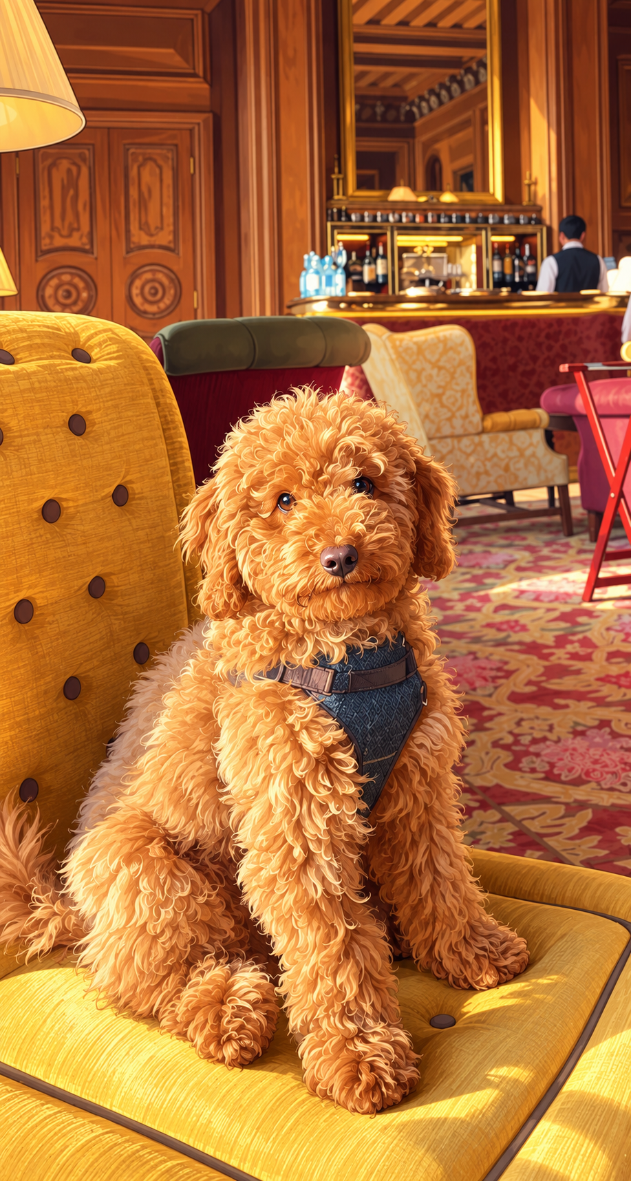 Illustrated Cannolli sitting on his mustard armchair
